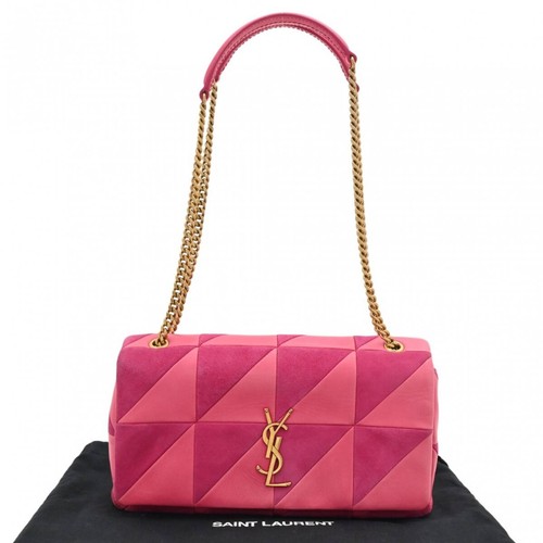 Used Saint Laurent YSL Logo Jamie Chain Shoulder Bag Pink Gold Hardware B Rank y
