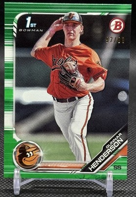 2019 Bowman Draft Gunnar Henderson Green 1st Bowman BD-22 (Paper) /99