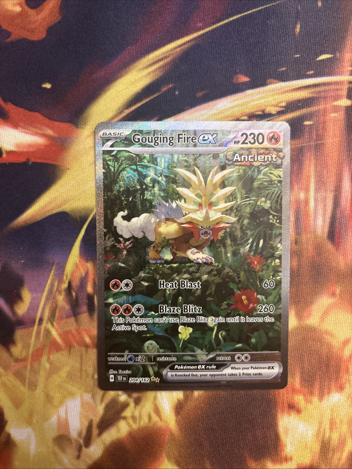 Gouging Fire ex 204/162 SV05: Temporal Forces Holo Near Mint Condition