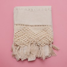  1PC broderie rideaux de cuisine simple coton lin rideau court fait à la main