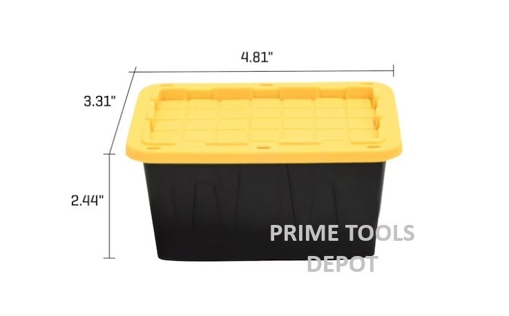 Teeny Commander MINI Black Stackable Tote 0.38QRT with Standard Snap Lid