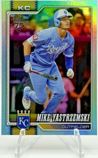 Mike Yastrzemski 2026 Topps Series 1 #242 Aqua Holo Foil SP Kansas City Royals