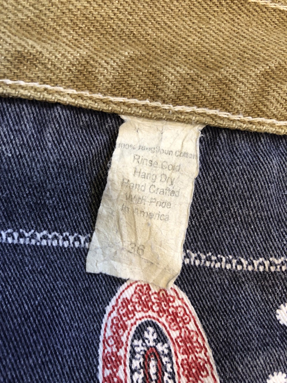 Left Field NYC Jeans Mount Vernon Mills Size 34