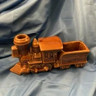 Vintage McCoy Brown Glazed Locomotive Train Engine Planter Pot 10.5" Long MCM