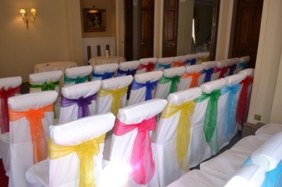 25 PCS Organza Chair Sashes, Multicolor, Bows, Wedding, Banquet, Home Decor
