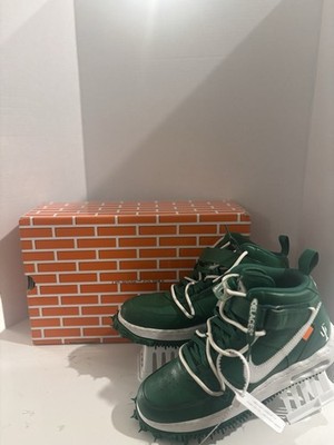 Nike Air Force 1 Mid Off-White Green Lace Up Men's Basketball Athletic Sneakers