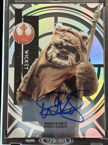 2015 Topps High Tek Star Wars Ewok Wicket Warwick Davis Autograph SP Auto ROTJ