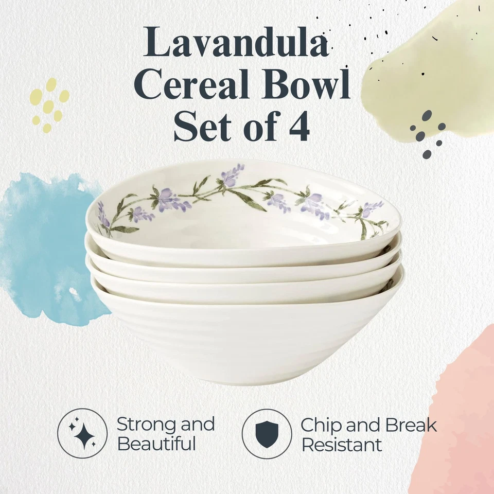 Cuencos de cereal Portmeirion Sophie Conran Lavandula, juego de 4 Foto 2 de 4