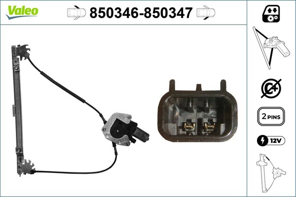 Valeo Fensterheber 850346 FüR Megane Renault DA0 1 Coach 16V DA0D DA1H DA0W DA10-image