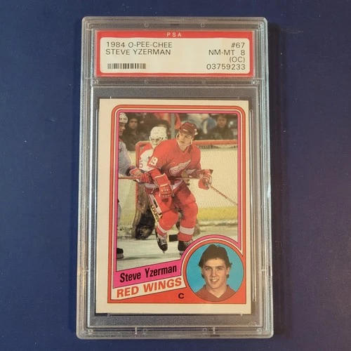 1984 OPC O-Pee-Chee Rc Rookie Steve Yzerman PSA 8 oc