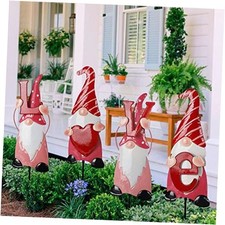 Valentines Day Decorations, 4 Pcs Valentines Yard Signs, Metal Stakes