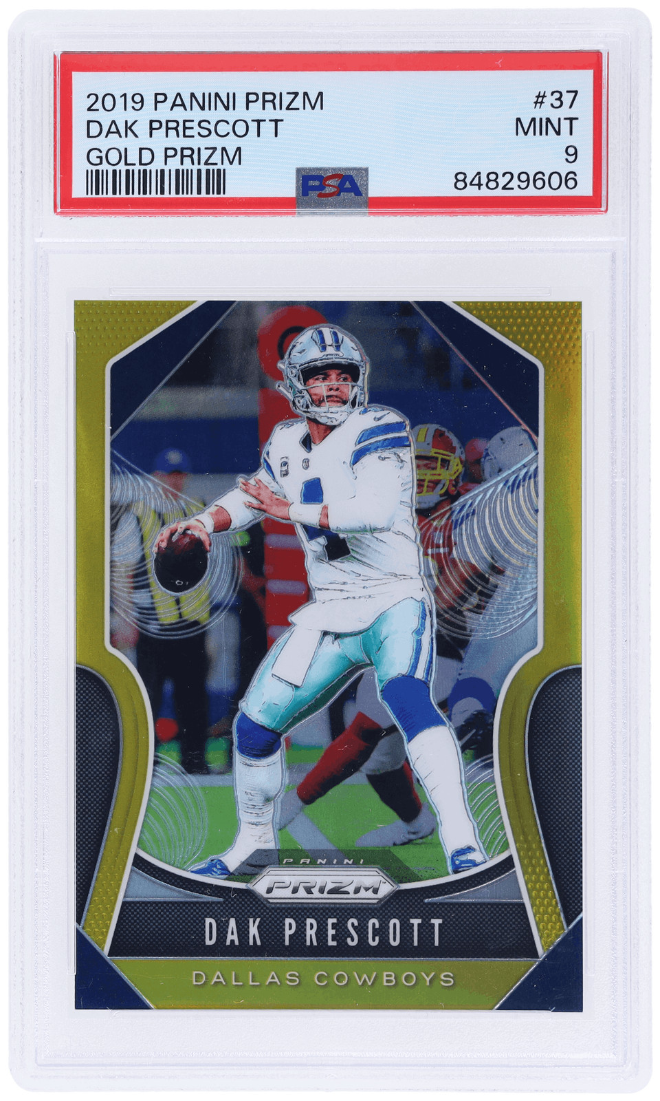 2019 Panini Prizm Dak Prescott Gold Prizm #37 /10 PSA 9