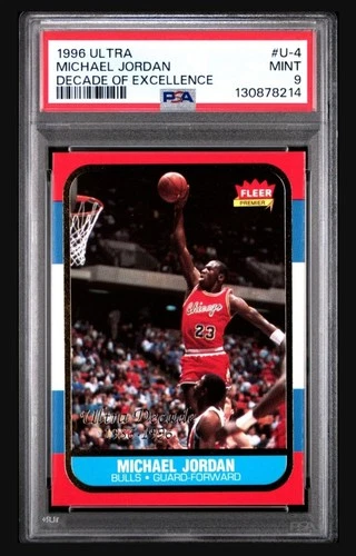1996 Fleer ULTRA Decade Dominance #U-4 MICHAEL JORDAN PSA 9 Mint Card🐐🏀🏆
