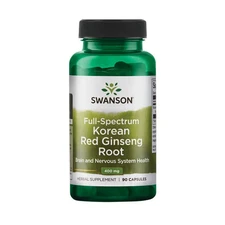 Swanson Full Spectrum Korean Red Ginseng Root, Herbal Supplement, 400 mg/ 90 ct
