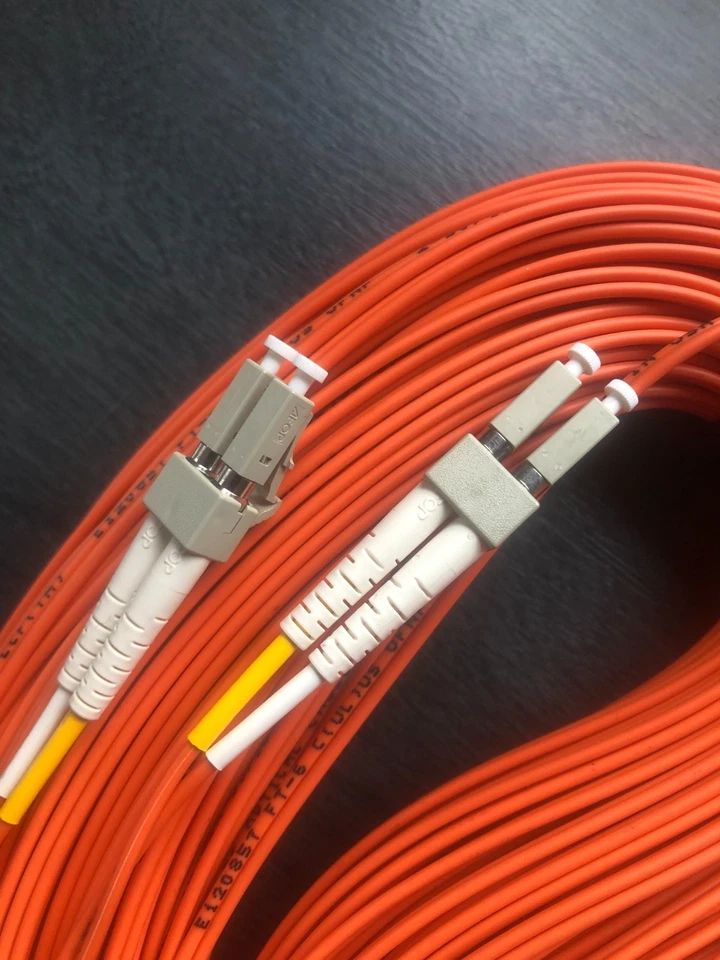 LWL Glasfaser Kabel 100m LC/LC Duplex 50/125 OM2 ZIP Patchkabel Netzwerk Optisc - Bild 2 von 2