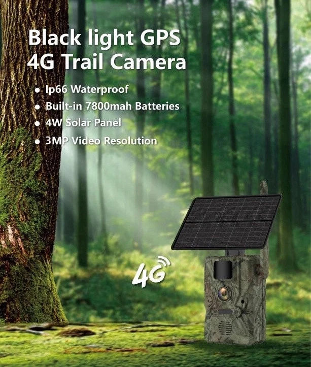 4G SOLAR GPS Hunting Security 3MP TRAIL Camera, AI 25m Detection,2-Way Audio,App - Image 2 of 4