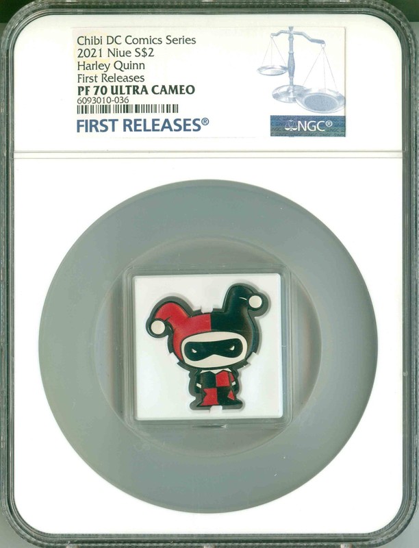 2021 Niue S$2 Chibi Coin DC Comics Series Harley Quinn FR NGC PF70 UC COA OGP