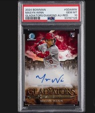 2024 BOWMAN GLADIATORS OF THE DIAMOND AUTOS RED #GDAMW MASYN WINN 1/5 PSA 10