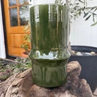 Royal Haeger USA Vintage Green Drip Glaze Pottery Vase MCM Bamboo Form