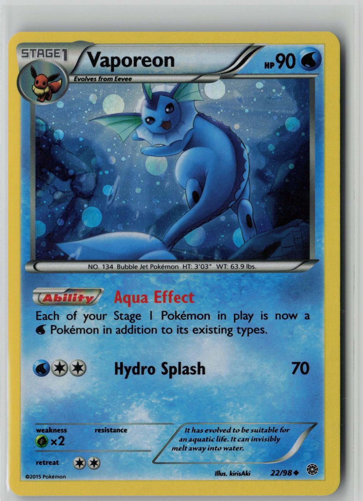 Vaporeon - 22/98 (Cosmos Holo) Promo Miscellaneous Cards & Products 022/098 NM