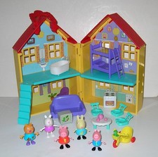 Peppa Pig Deluxe Folding House Playset With Furniture, 5 Figures George Tricycle