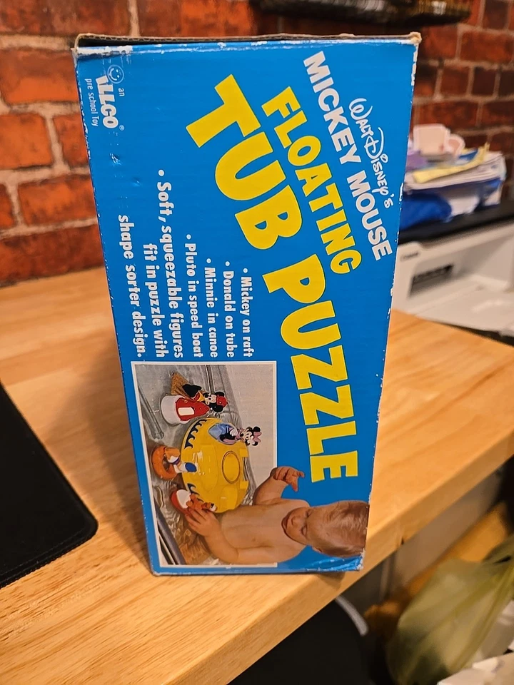 RARO! Juego de juguetes rompecabezas bañera flotante vintage Walt Disney Mickey Mouse de Illco Foto 4 de 4
