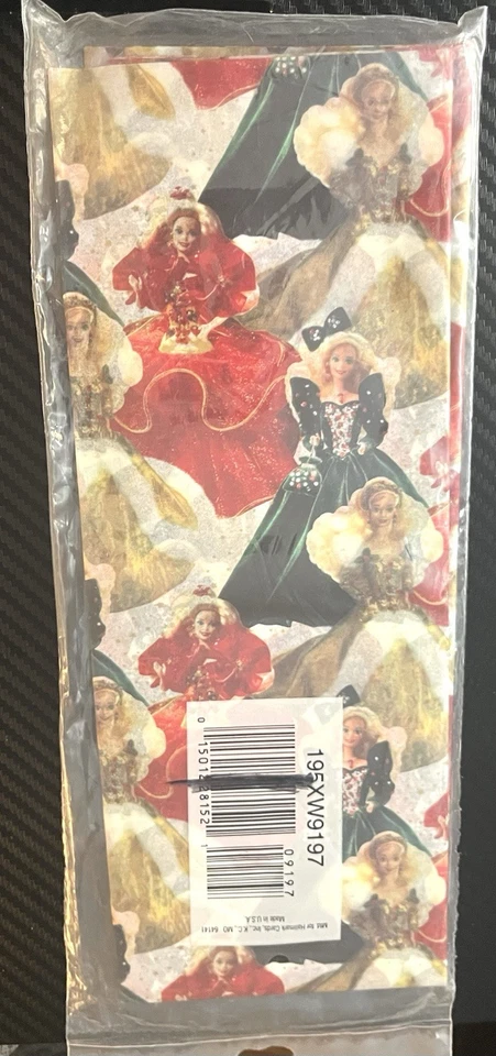 Vintage 1995 Hallmark Holiday Barbie Doll Christmas Tissue Gift Wrap Paper - New - Image 2 of 4