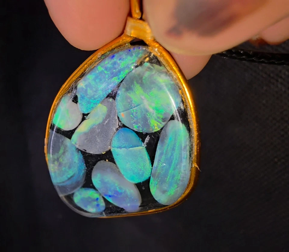 60.10ct Huge 9x Solid Black Opal Lightning Ridge Vibrant Galaxy Polished Pendant - Image 3 of 3
