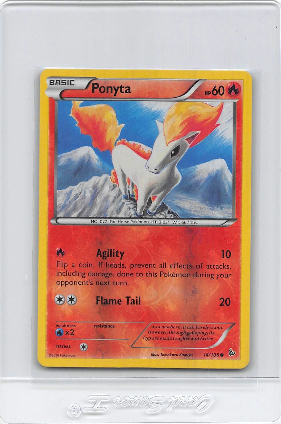 Ponyta 14/106 - Reverse Holo - COMMON - Flashfire - 2014 POKEMON CARD - NM/LP