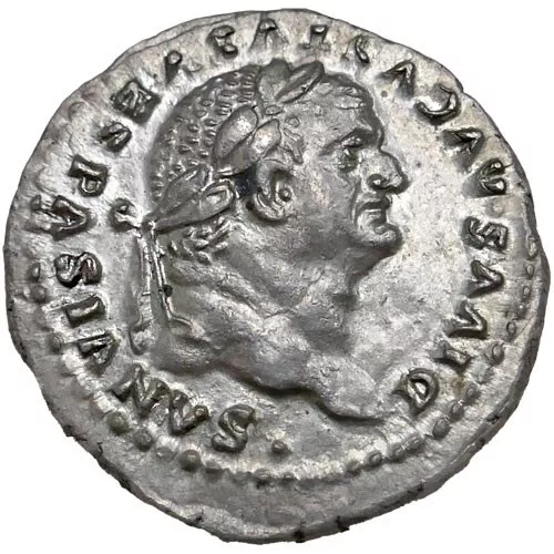 69-79 AD Ancient Rome Imperial - Posthumous Vespasian - Silver Denarius - Picture 1 of 2