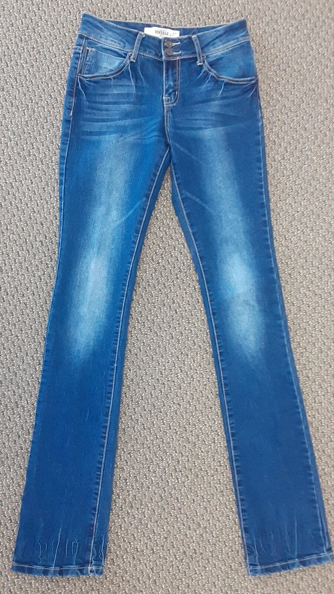 Vintage Genes 1891 Premium Quality Button Flap Pocket Stretch Blue