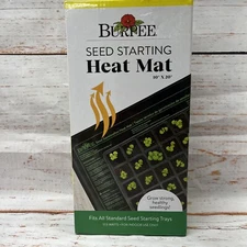 Burpee Seed Starting Heat Mat 10" x 20" Fits All Standard Plant Trays.NIB