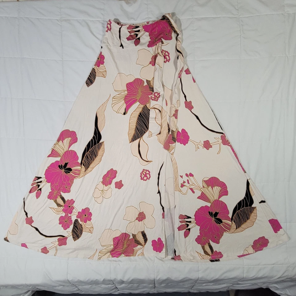 Maxi Falda Envolvente Floral Agnes & Dora Talla XXS Mujer Crema Rosa Dorado Negro Foto 2 de 4