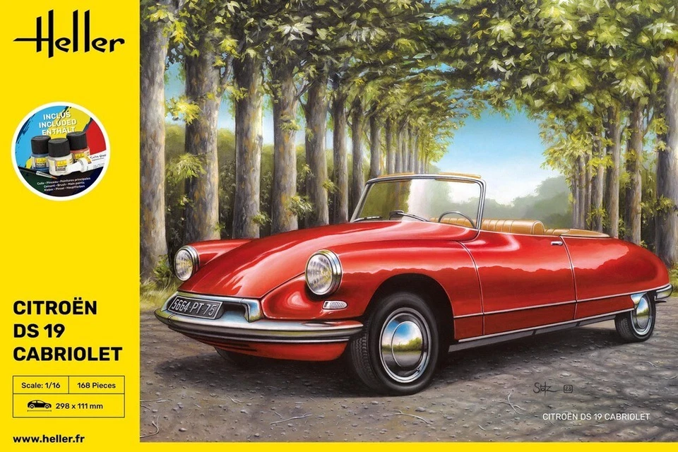 Modello Citroën DS 19 Cabriolet 1/16 - Kit Di Avvio Heller 56796 - Immagine 2 di 3