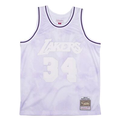 Mens Mitchell & Ness NBA Cloudy Skies Swingman Jersey LA Lakers 1996 Shaq
