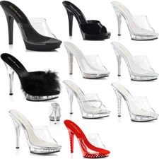 Pleaser Fabulicious 5" Heel Slide Adult Women Shoes Sandals Lip/101