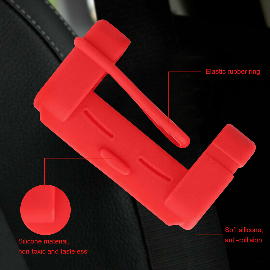 Red Car Seat Belt Buckle Clip AntiScratch Protector Cover Vehicle