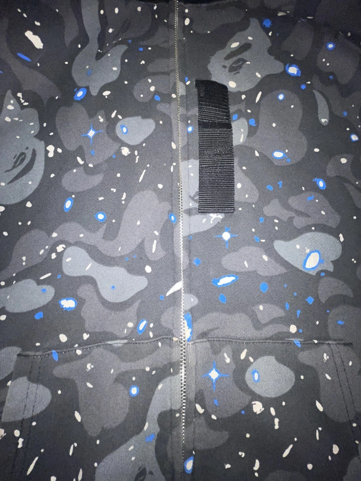 A BATHING APE (BAPE) Felpa con cappuccio mimetica Bape Space squalo cerniera intera taglia grande RARA