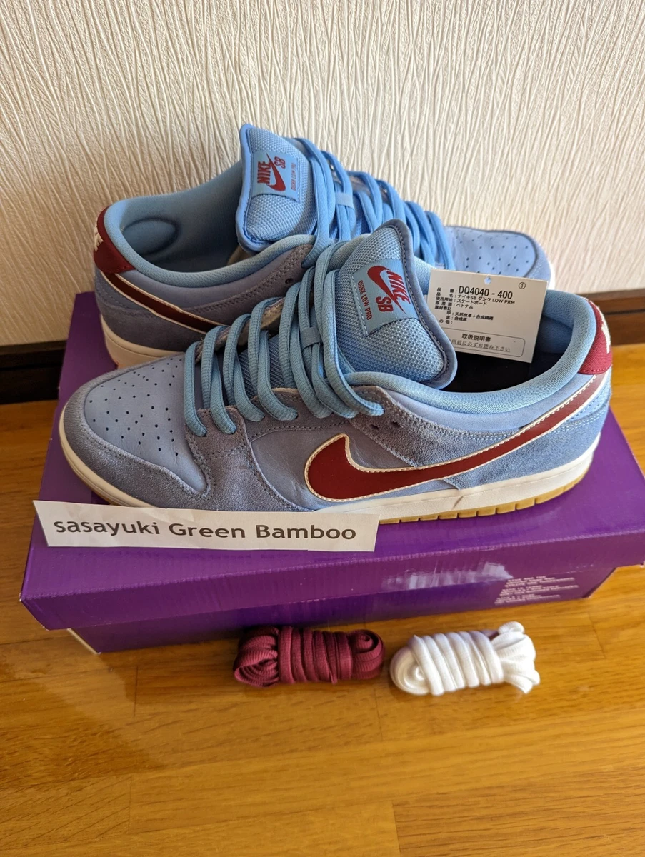 Nike SB Dunk Low Pro Phillies Valor Blue Team Maroon DQ4040-400 US Size 9.5