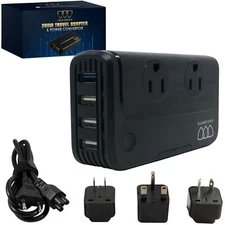 Travel Adapter International Universal 200W Step Down Voltage Converter EUR UK