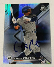 CARLOS CORTES SIGNED 2019 BOWMAN PLATINUM ROOKIE BASEBALL CARD AUTO