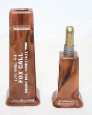 VINTAGE GAME CALL FOX CALL BURNHAM BROTHERS C-3 LONG RANGE HUNT Brown Swirl VTG