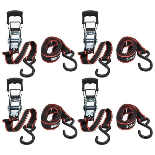4-PACK HUSKY RATCHET TIE DOWN Heavy Loads Security Fastening Straps 12 ft x 1 in - Picture 2 of 10