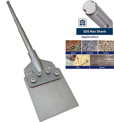 SDS Max 6  Wide Floor Tile Scraper Thinset Scaling Chisel Remove Mort Adhesives