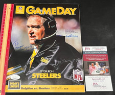Joe Greene & Art Rooney Pittsburgh Steelers Signed 1987 GameDay Magazine JSA AA