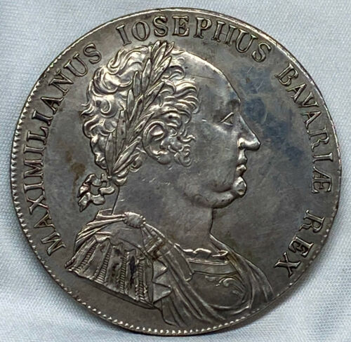 1818 BAVARIA Konventionstaler Maximilian IV Josef Bavarian Constitution Near BU - Afbeelding 1 van 4