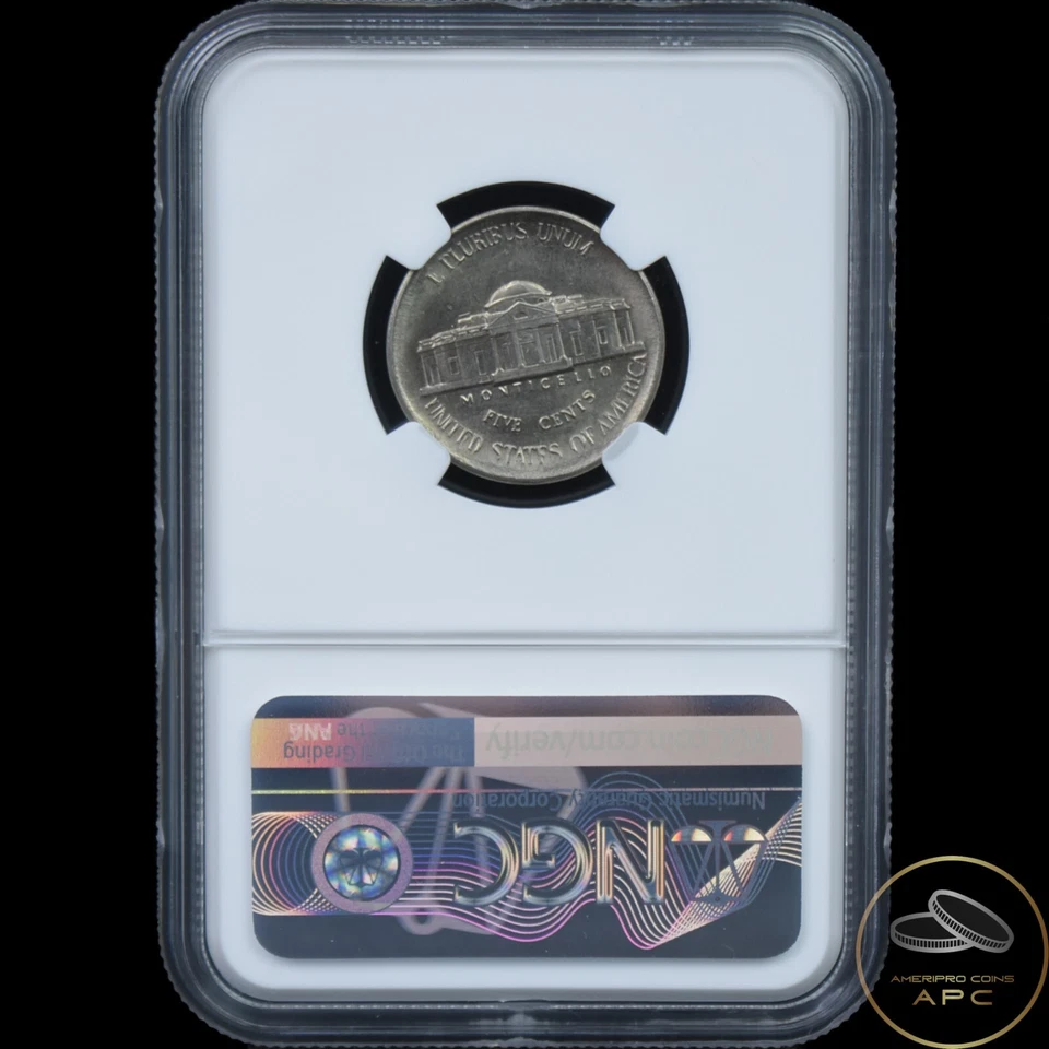 1996 P Jefferson Nickel Mint Error MS63 5FS Five Full Steps Broadstruck - Image 2 of 2