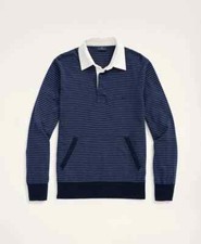 Brooks Brothers 100 Merino Wool Men  s Stripe Polo Sweater Washable 168 NEW L