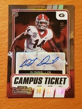 2021 Contenders Draft Campus Ticket #219 DJ Daniel Georgia Rookie Auto #'d 95/99
