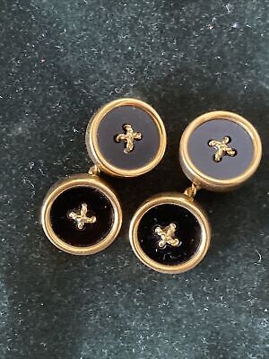 18k Yellow Gold Tiffany & Co. Vintage Onyx Button Cufflinks | eBay